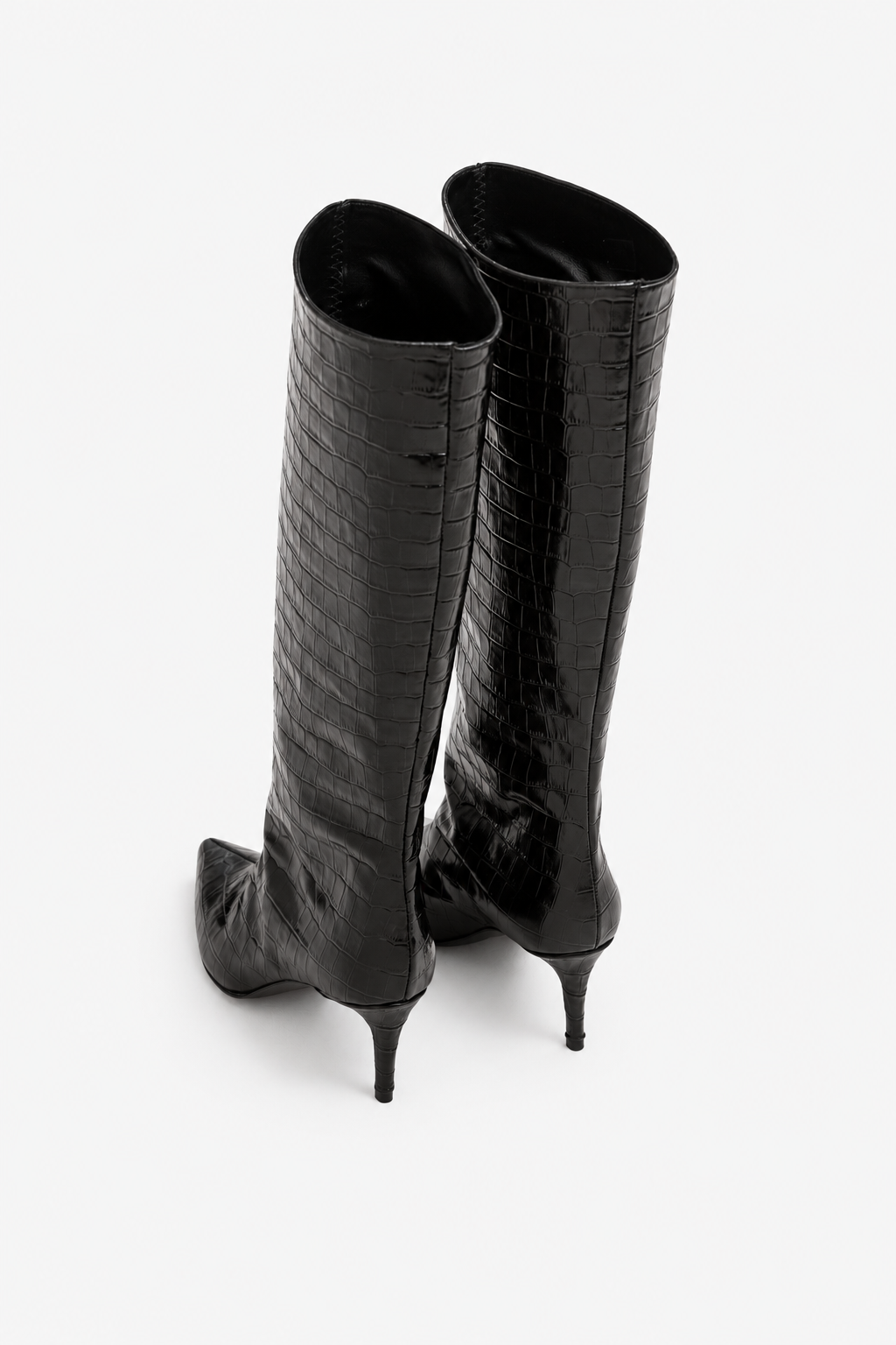MARLENE BLACK in pelle stampa coccodrillo - posteriore