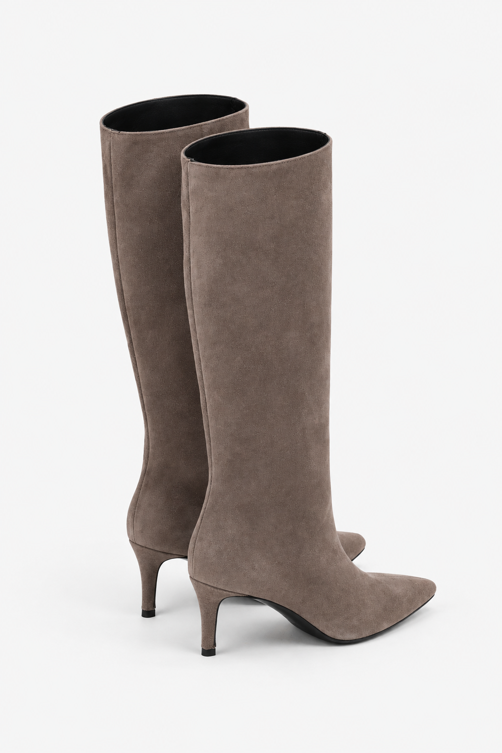 MARLENE SUEDE TAUPE, vista laterale del paio